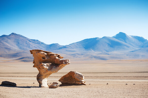 Extrañas formaciones rocosas en el Altiplano de Bolivia