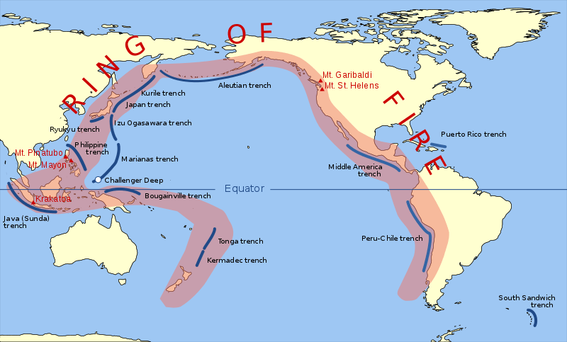 Pacific Ring of Fire - source wikicommons