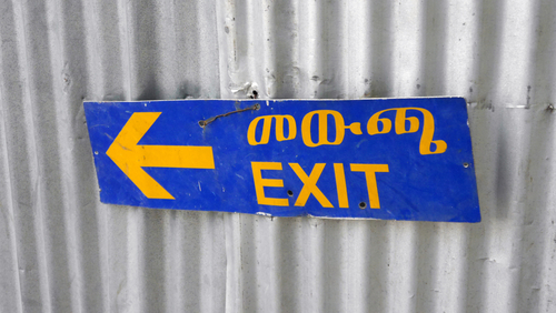 Ethiopian sign for exit