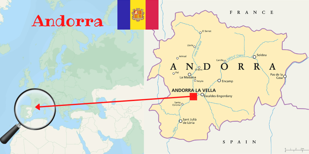 andorra europe map