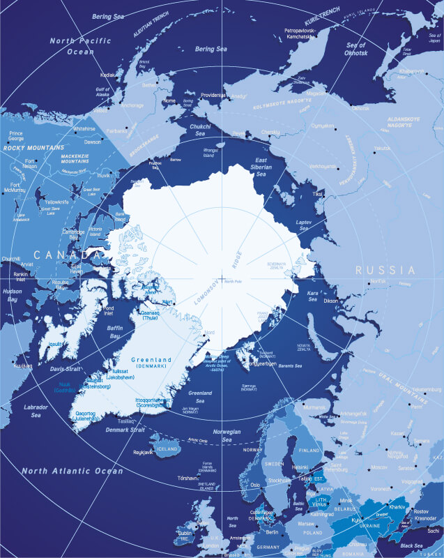 Arctic Ocean map