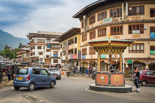 Bhutan Thimphu Police officer, the Human Traffic Light - image by Nutkerdphoksap/shutterstock.com