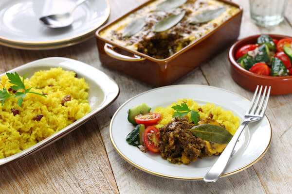 Typical South African bobotie