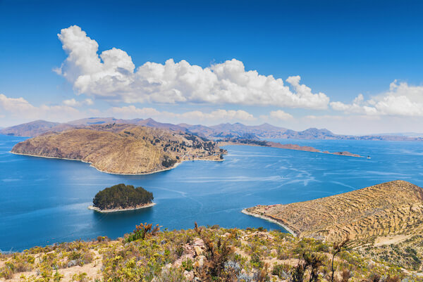 Bolivia Lake Titicaca with Isla del Sol