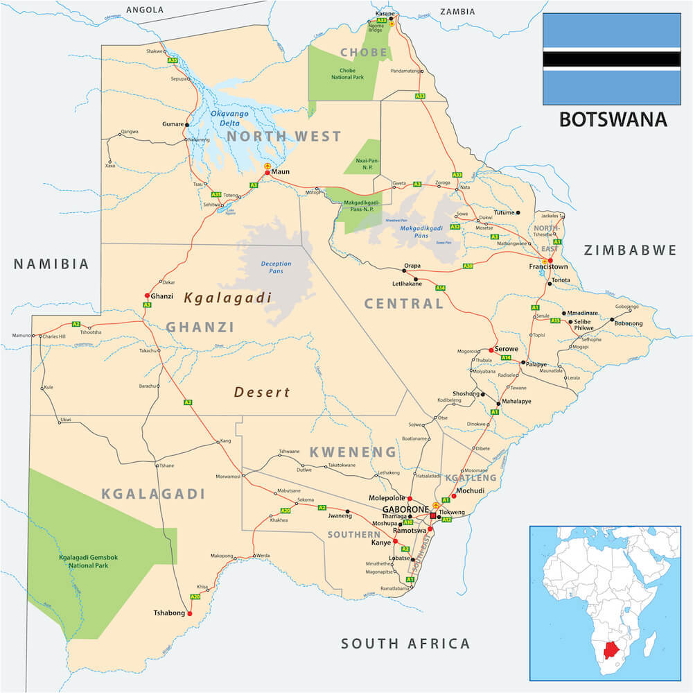 Botswana map