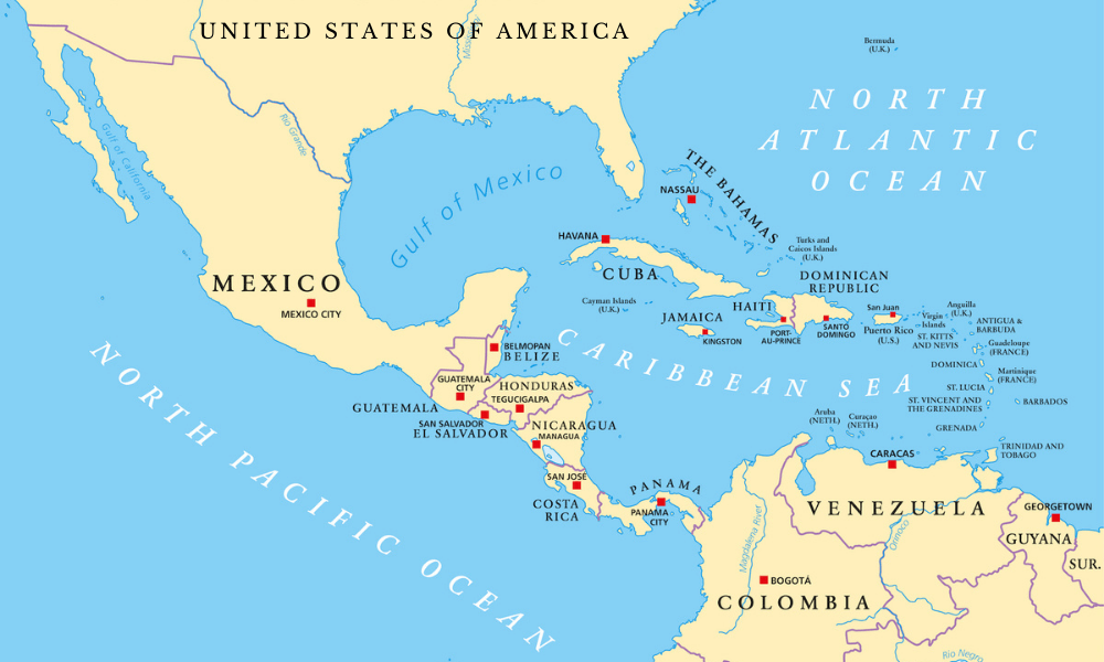 Map of Central America