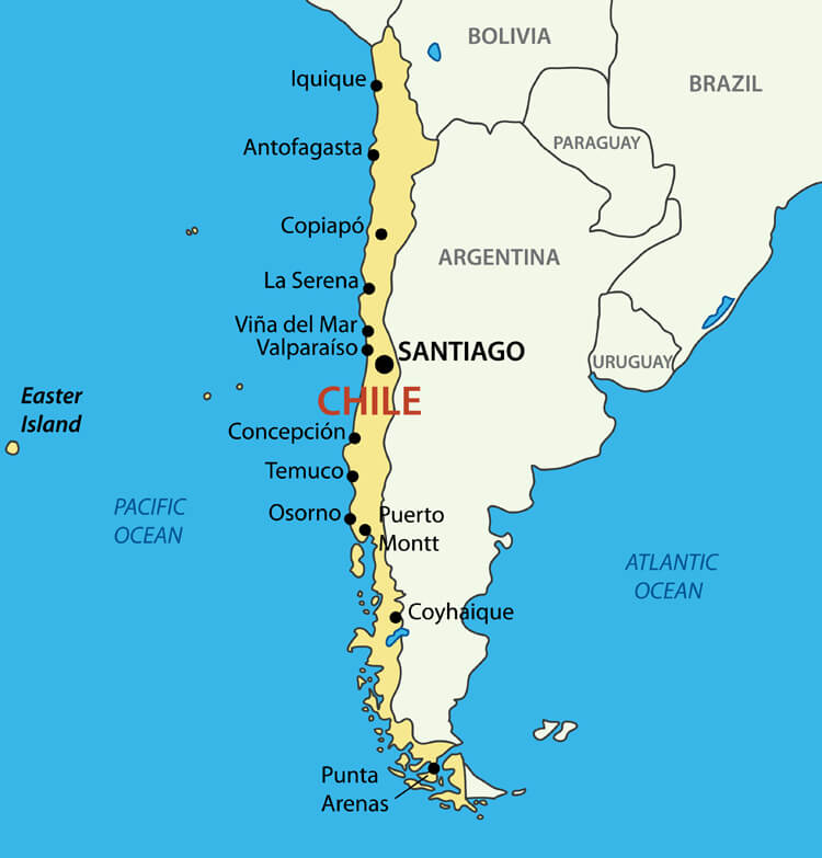 Kaart van Chili