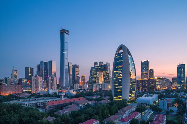 Beijing in China - scenic evening view