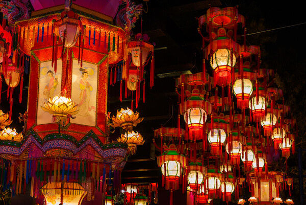 Chinese Laterns at night in Midautumn Festival