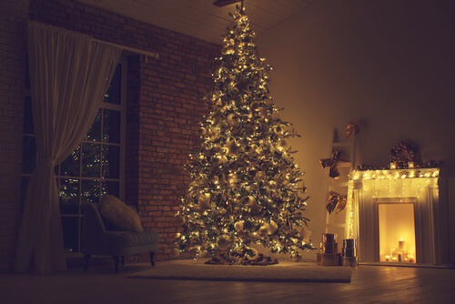 Christmas tree in living room