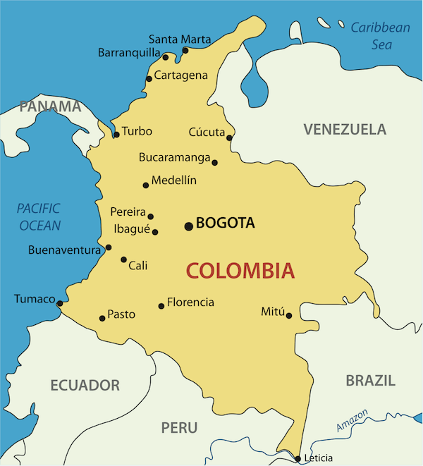 map of colombia