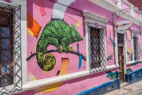 Bogota's la Candelaria with graffiti - image by Matyas Rehak/Shutterstock.com