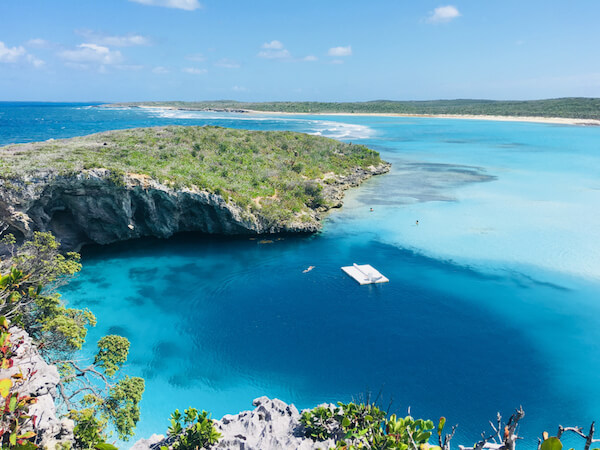 Blue hole in the Bahamas