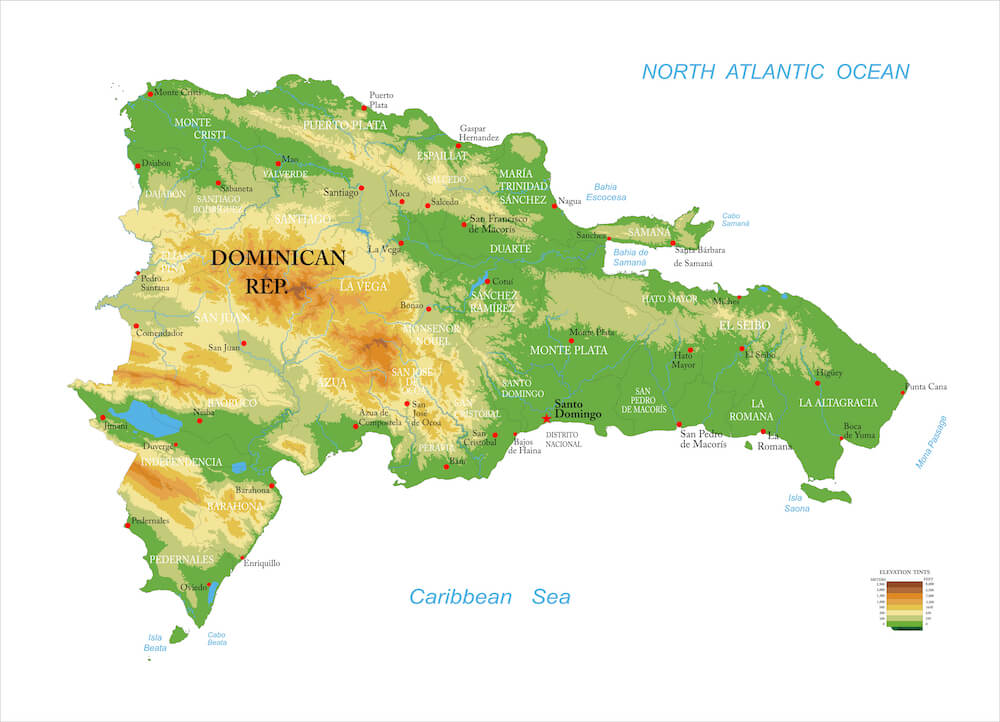 dominican republic physical map