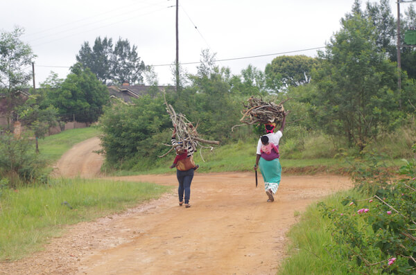 Emaswati women carrying firewood