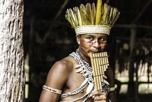 Brazilian playing pan flute