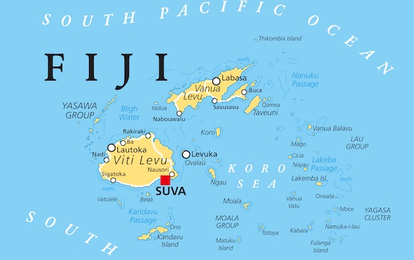 Fiji in the South Pacific Ocean - map Fiji in the South Pacific Ocean map