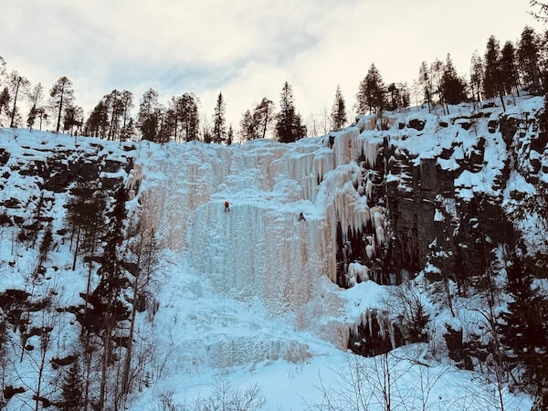 finland waterfalls frozen
