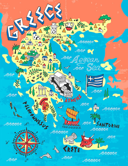 Ancient Greece Map Kids