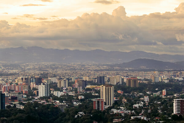 Guatemala Cityscape with clouds