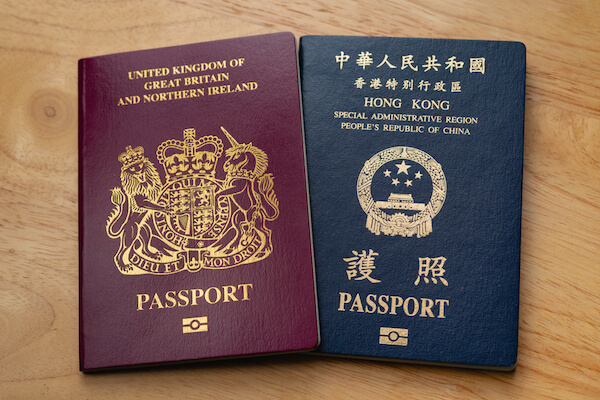 Hong Kong passport and UK passport