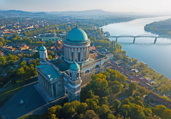 Basilika of Esztergom overlooking the Danube River