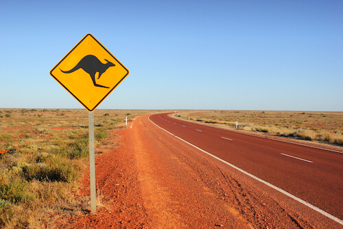 Kangaroo roadsigns in Australia