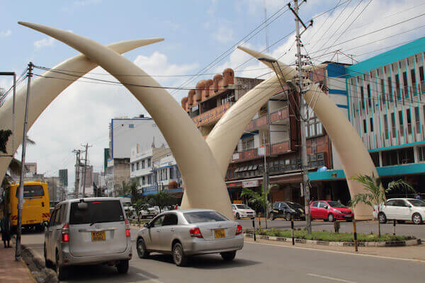Kenya Mombasa Moi Avenue Tusks