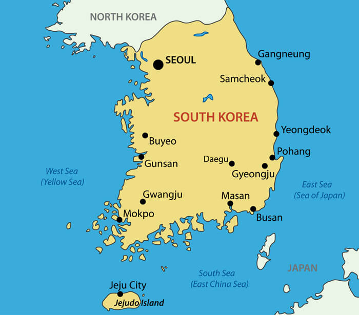 Map of the Korean peninsula