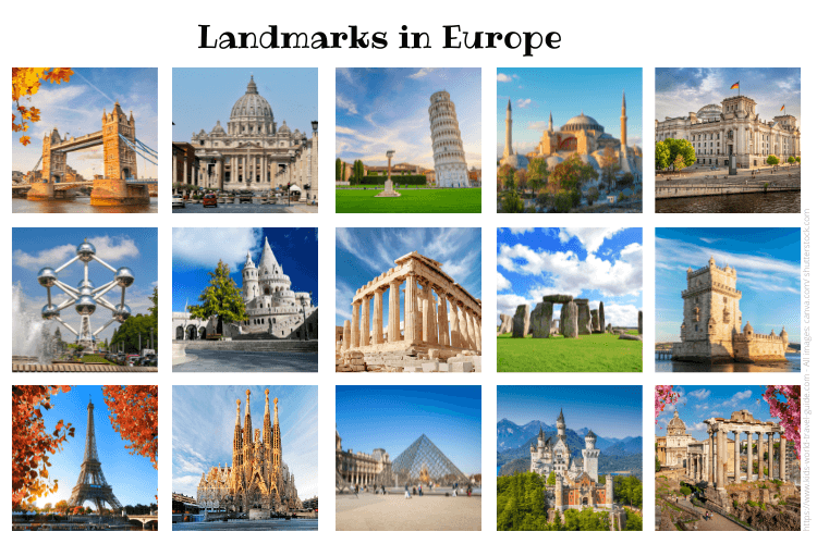 Landmarks Of Europe Worksheet