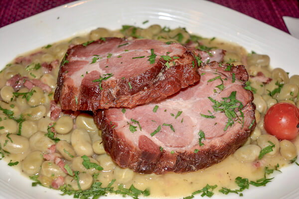Luxembourg's national dish: Pork neck and beans