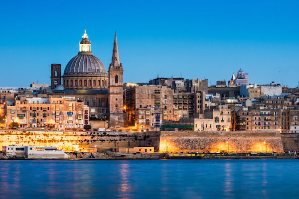 Malta's capital city Valletta in evening light - image by shutterstock