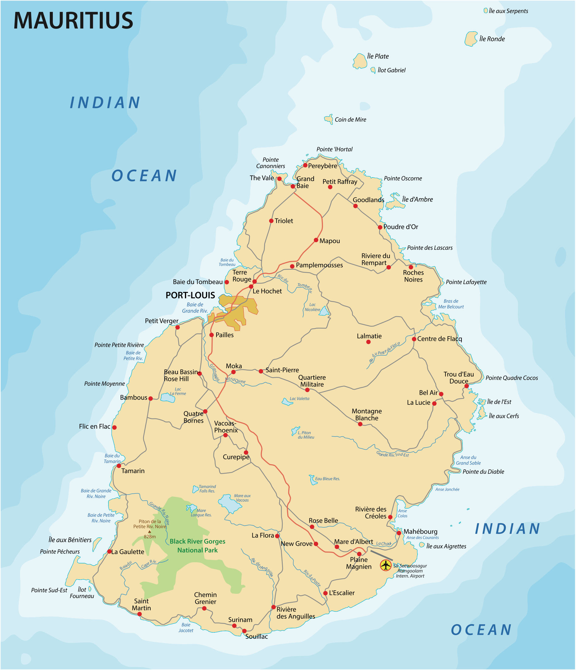 Mauritius Island World Map