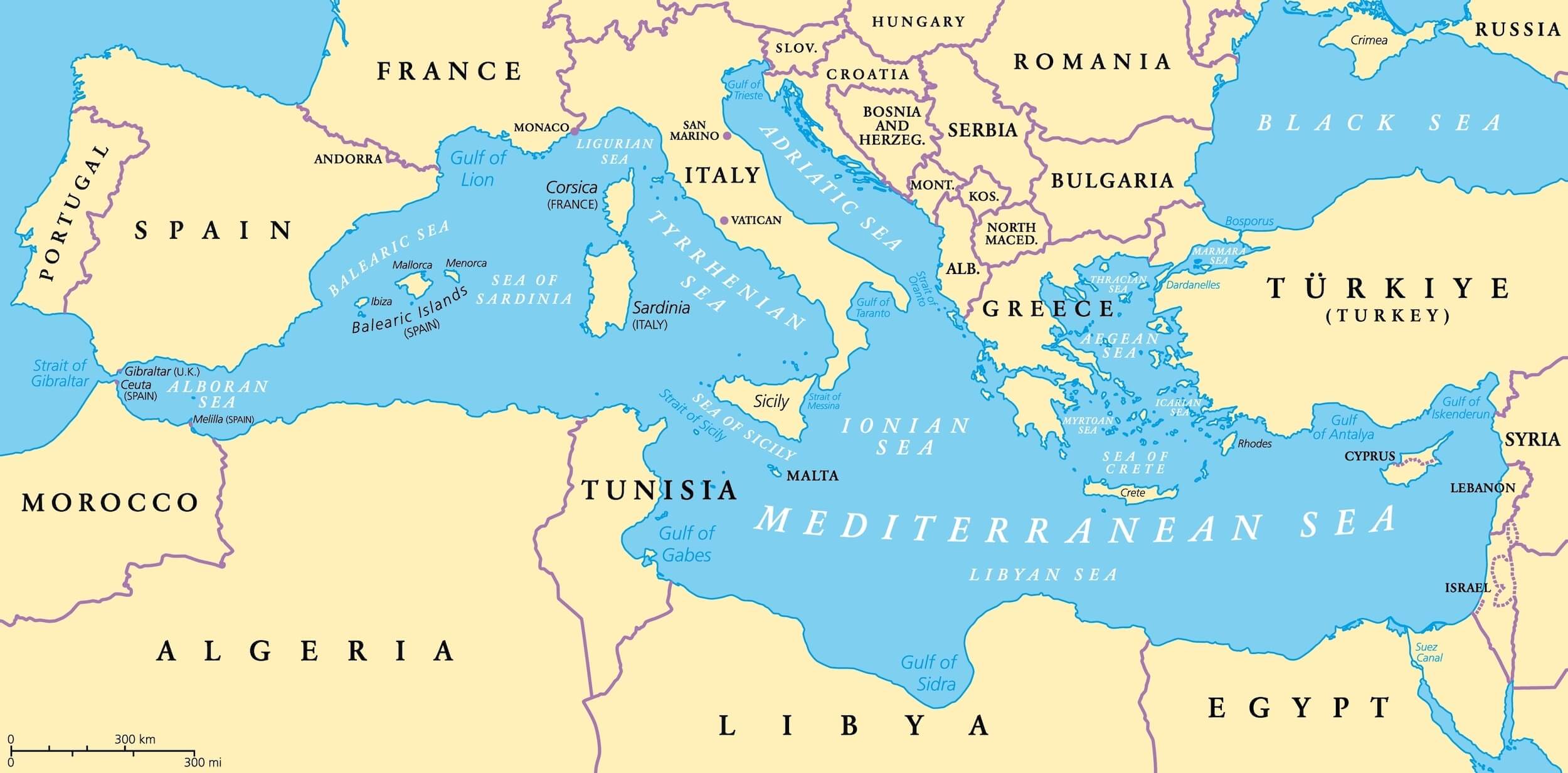 mediterranean sea map