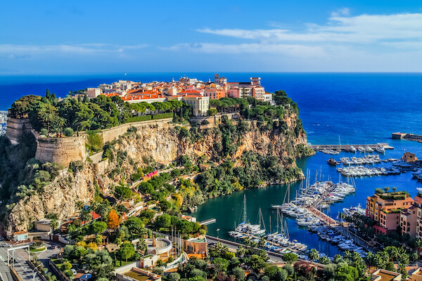 monaco harbour aerial