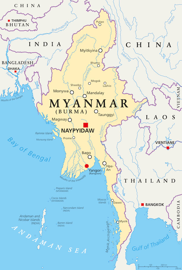 myanmar map