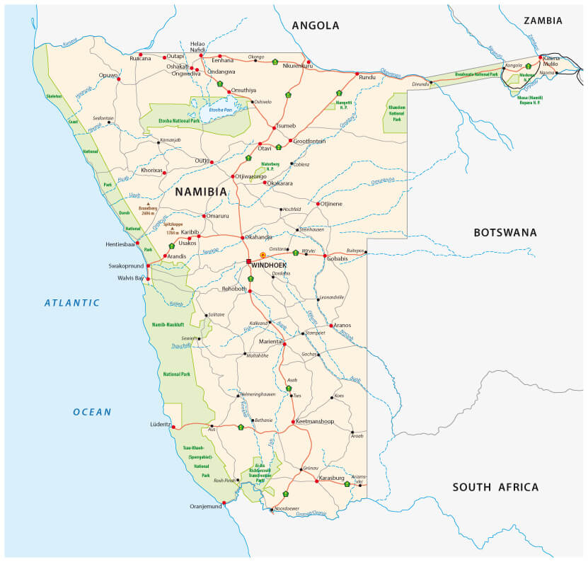 Map of Namibia