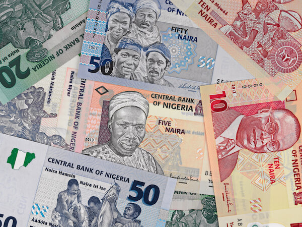 Various banknotes - Naira is the Nigerian currency