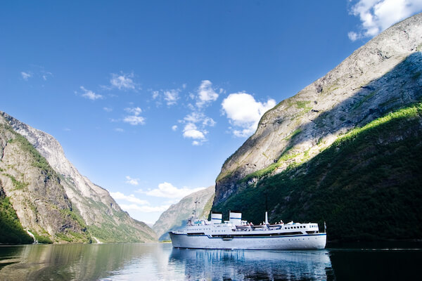 sognefjord with cruise liner nordic countries sognefjord