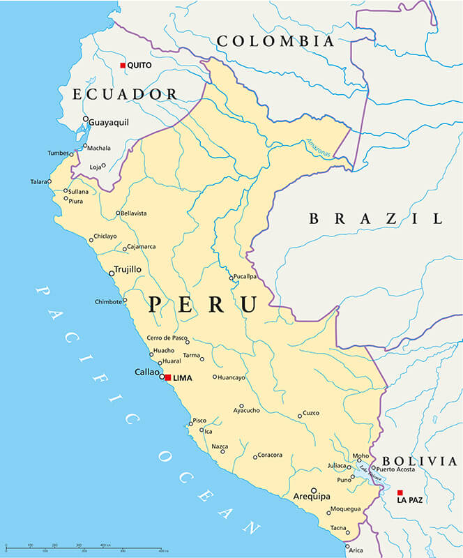 kaart van Peru