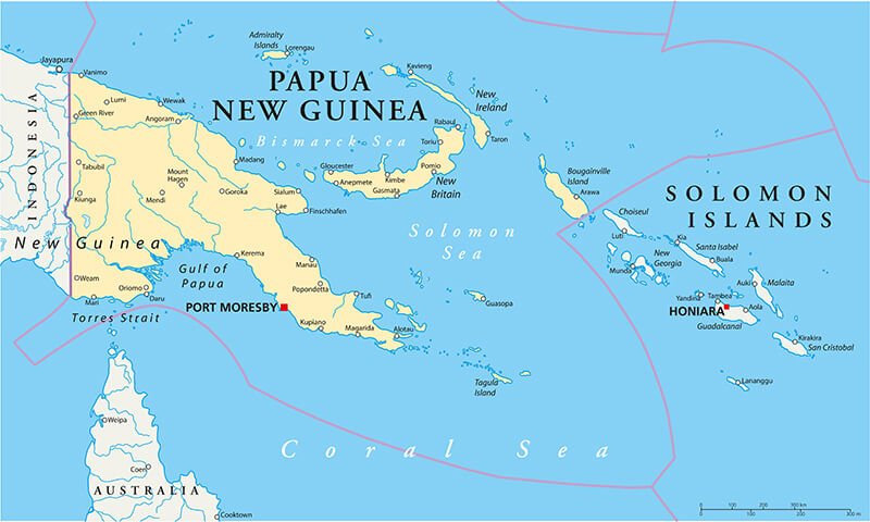 Papua New Guinea map