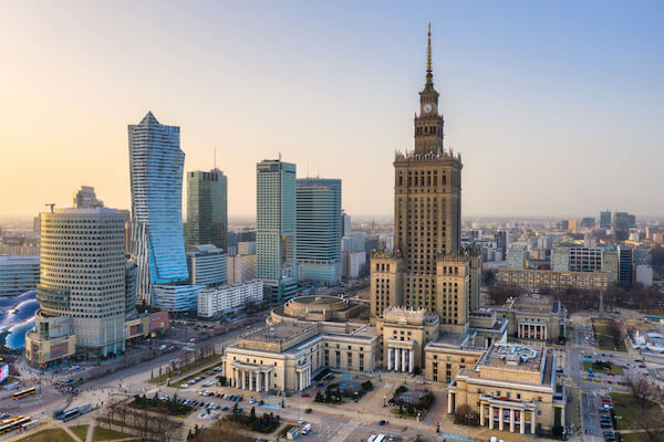 Skyline and Palace of Culture in Warsaw -image by Patryk Kosmider