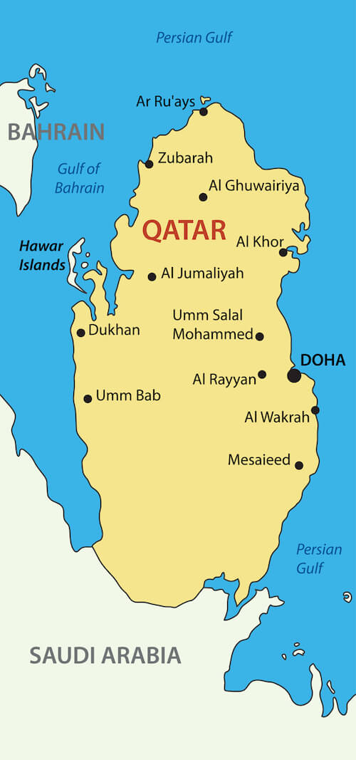 Qatar Map by Shutterstock Qatar Map by Shutterstock