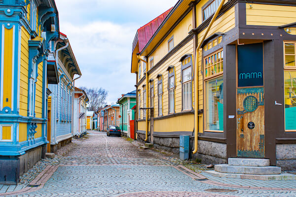 Rauma in Finland- old wooden houses - UNESCO site