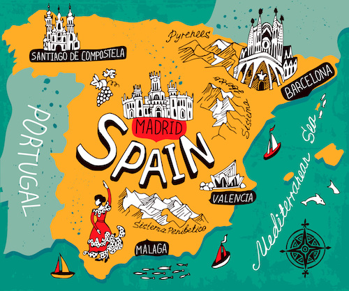 Spain Map by Daria I./Shutterstock.com