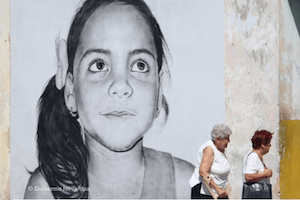 Cuban streetart murals of kids
