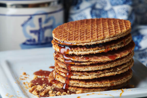 Dutch Stroopwafels - wafers with caramel and syrup