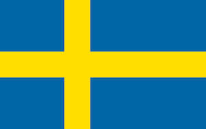 Sweden facts: The Swedish flag with yellow and blue
