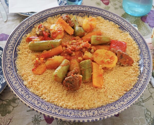 Traditional couscous dish in Tunisia