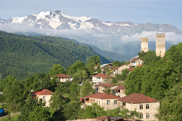 Paysage montagneux de Svaneti dans la région du Caucase
